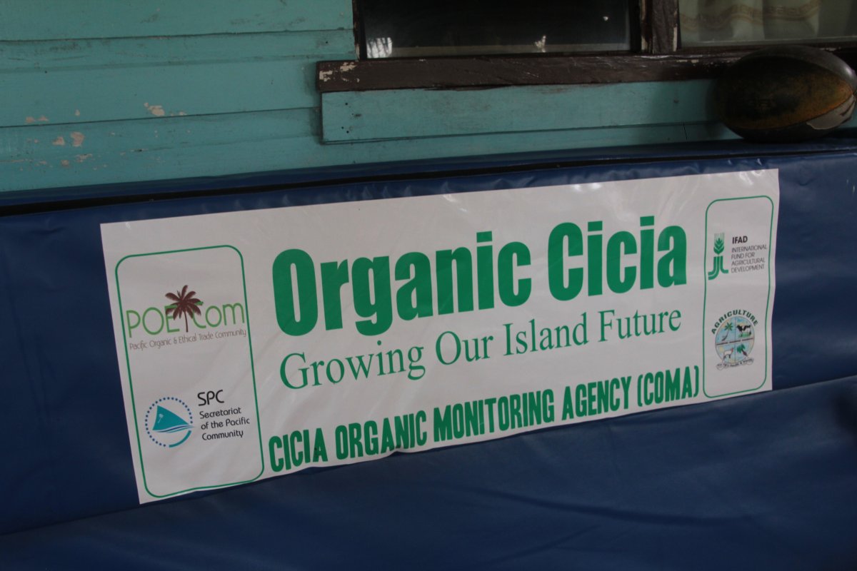 IFAD Project awareness materials – Rugby Goal pads – Sports like rugby was used as awareness for encaging youth to support organic activities on Cicia Organic Island