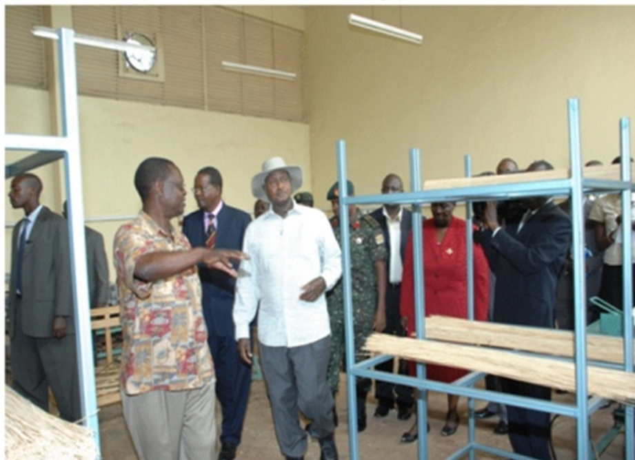 Ugandan President Visits Bamboo Processing Project