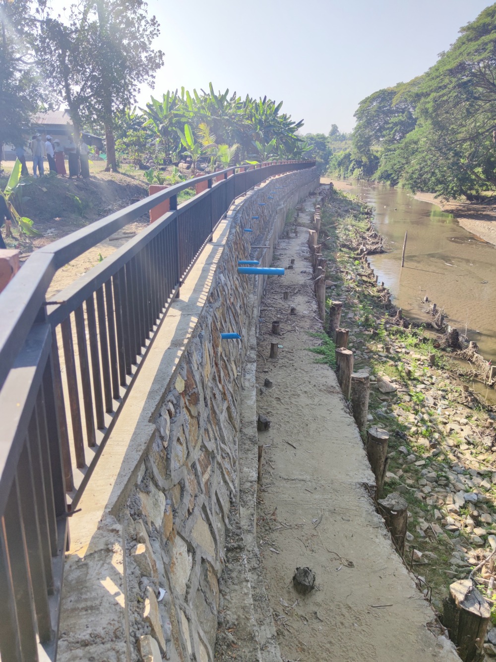 River bank construction in Min Pyin village